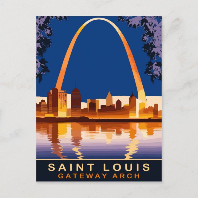 Carte Postale Saint Louis, Arche de la passerelle, Voyage (Devant)