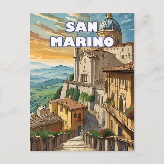 Carte Postale Saint-Marin, enclave sereine sur le mont Titano (Devant)