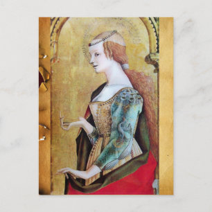 Carte Postale SAINT MARY MAGDALENE 2 Rouge, Or, Parchemin