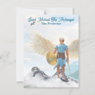 Carte Postale Saint Michael Archangel Protection Courage Note