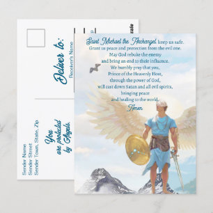 Carte Postale Saint Michael Archangel Protection moderne Prière