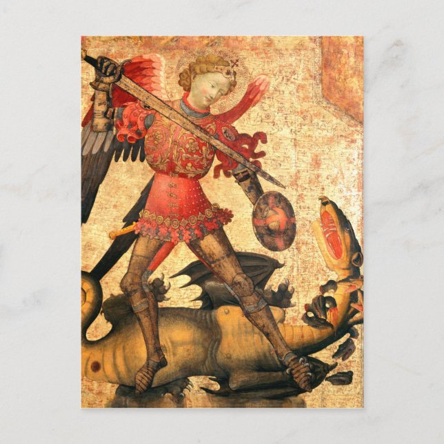 Carte Postale Saint Michael et le Dragon (XVe siècle) (Devant)