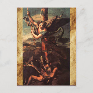 Carte Postale Saint Michael Vanguing Satan Prière
