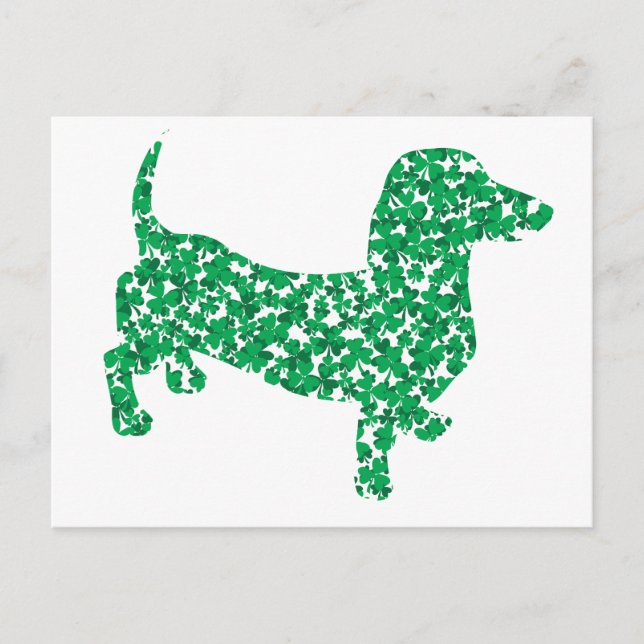 Carte Postale Saint Patrick's Day Dachshund (Devant)
