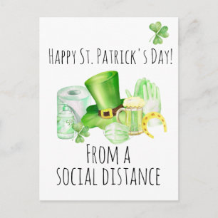 Carte Postale Saint Patrick's Day From Social Distance Covid