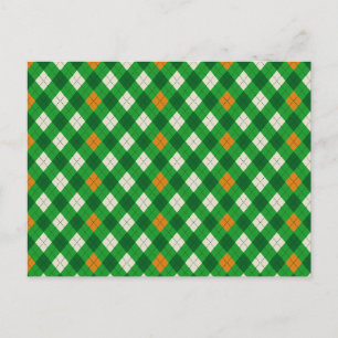 Carte Postale Saint Patrick's Day irlandais coloré argyle