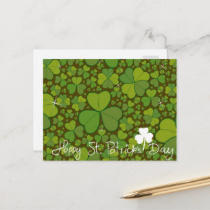Carte Postale Saint Patrick's Day Lucky Clovers Shamrock irlanda