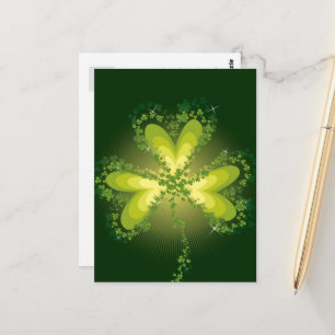 Carte Postale Saint Patrick's Day Lucky Clovers Shamrock irlanda