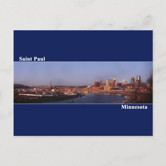 Carte postale Saint Paul, Minnesota (bleu foncé) (Devant)