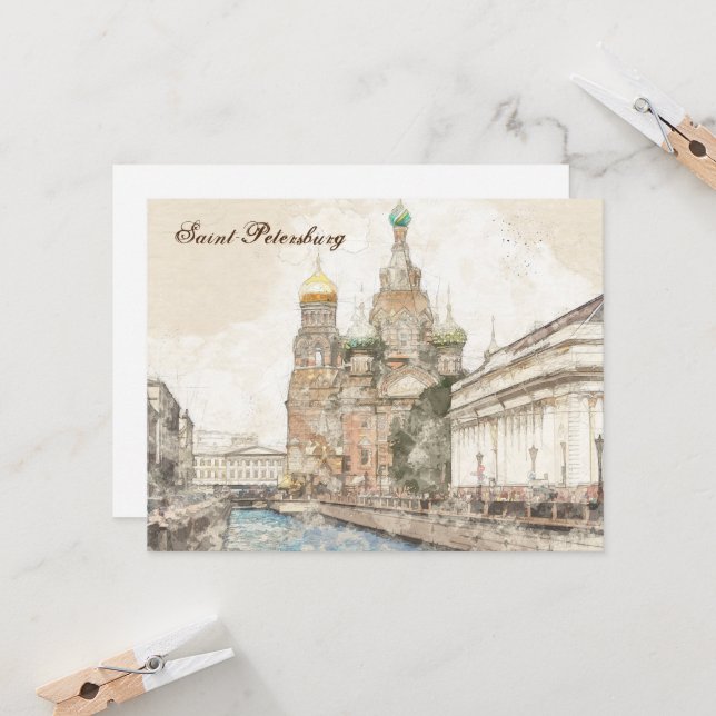 Carte postale Saint-Pétersbourg Russie - Vintage v (Devant/Arrière en situation)
