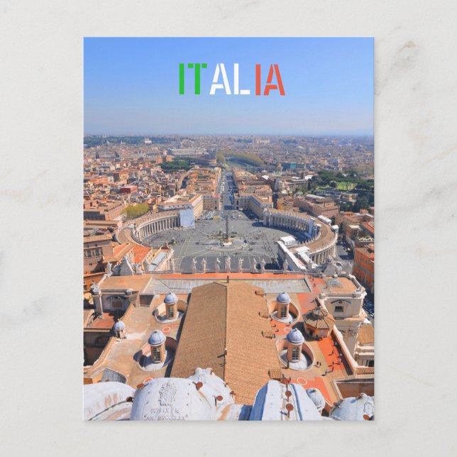 Carte Postale Saint Pierre carré en Vatican, Rome, Italie (Devant)