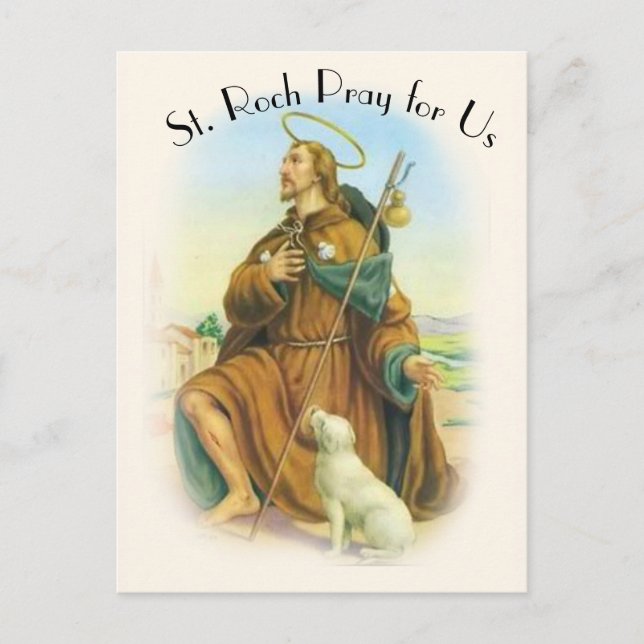 Carte Postale Saint Roch Rocco Patron italien Saint des Chiens (Devant)