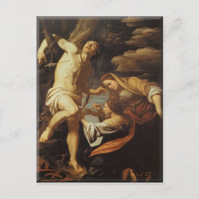 Carte Postale Saint-Sébatien Tendé par la Sainte Femme Eugène De (Devant)