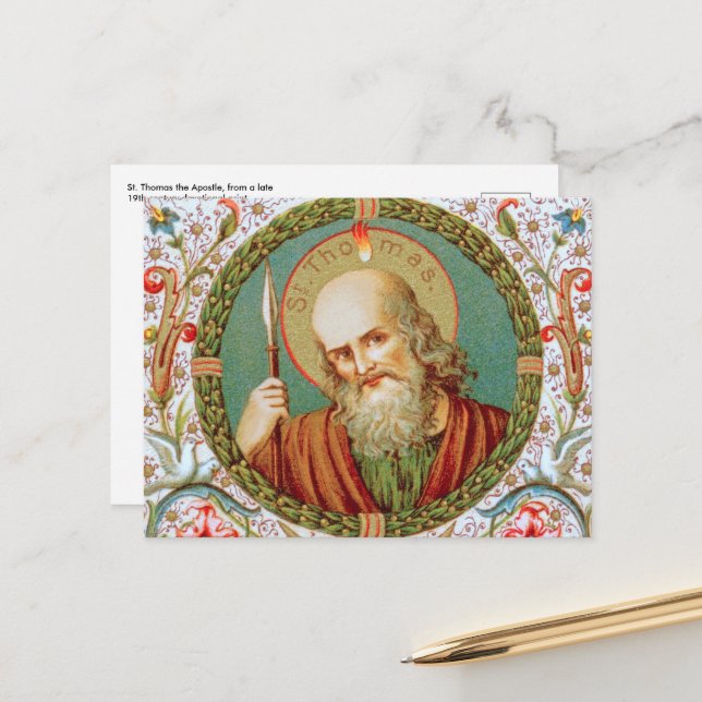 Carte Postale Saint Thomas l'Apôtre (JMAS 12) (Devant/Arrière en situation)