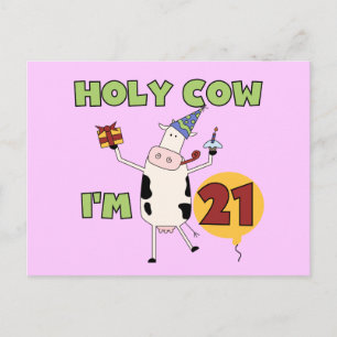 Carte Postale Saint Vache Je suis 21 Tshirts et cadeaux d'annive