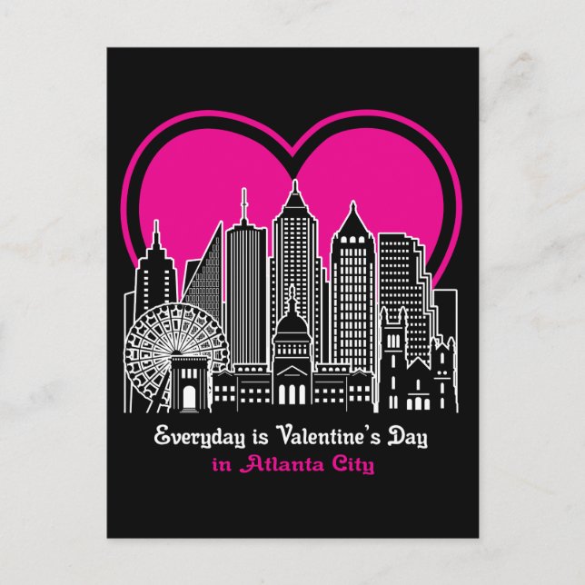 Carte Postale Saint Valentin à Atlanta City (Devant)