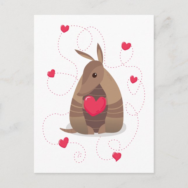 Carte Postale Saint Valentin Coeur Texas Armadillo (Devant)