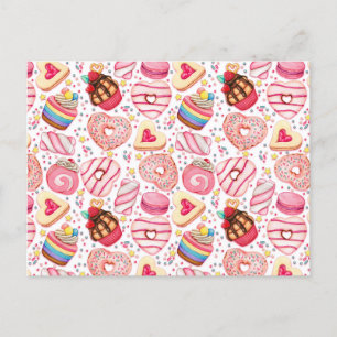 Carte Postale Saint Valentin Cookies et Cupcakes