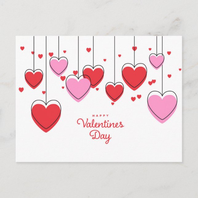 Carte postale Saint-Valentin - Cordes de coeur (Devant)