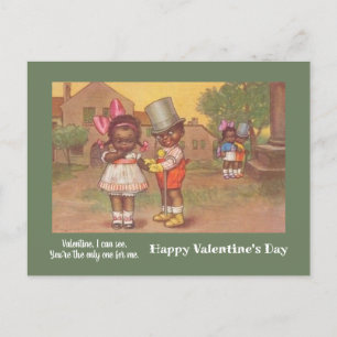 Carte Postale Saint-Valentin des années 1930 en Afrique vintage