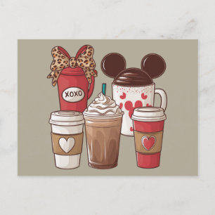 Carte Postale Saint-Valentin Drôle Latte Amateur de Café 