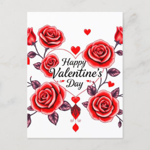 Carte Postale Saint Valentin fête de l'amour