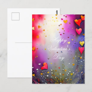 Carte Postale Saint-Valentin gerbe de cœurs