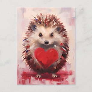 Carte Postale Saint-Valentin hérisson