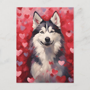 Carte Postale Saint-Valentin Husky