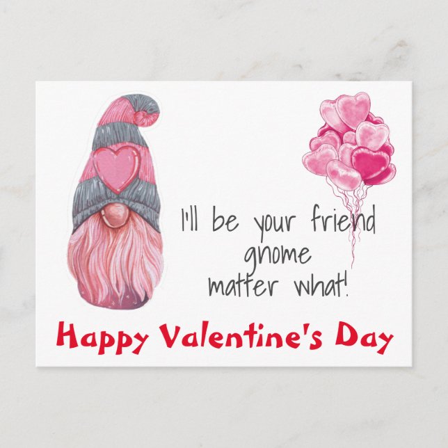 Carte Postale Saint Valentin Je serai votre ami Gnome Matter (Devant)