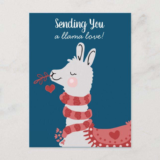 Carte Postale Saint Valentin Llama Love (Devant)