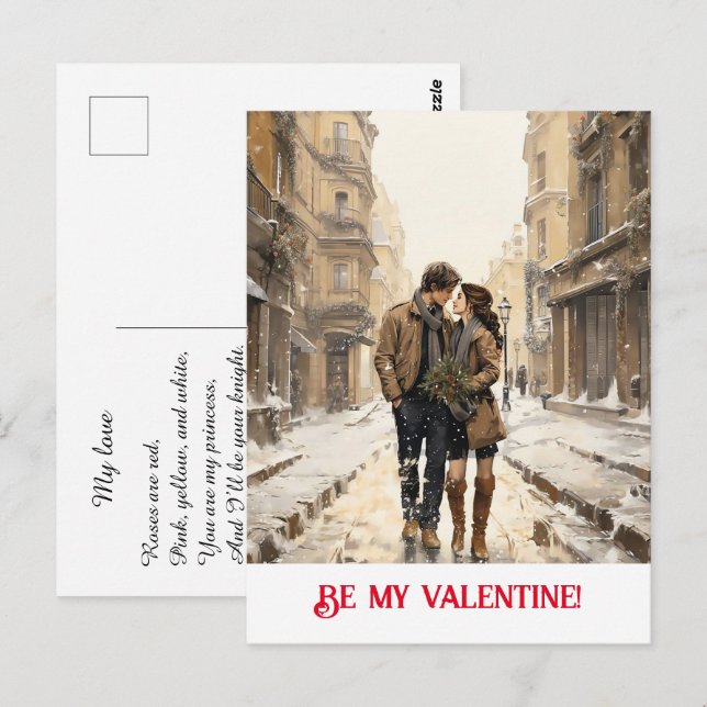 Carte Postale Saint-Valentin. Parlez de votre amour ! (Devant / Derrière)