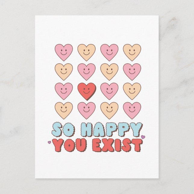 Carte Postale Saint-Valentin si heureux que vous existiez (Devant)
