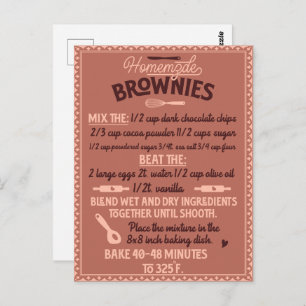 Carte Postale Saint-Valentin Spécial maison Brownie Recette