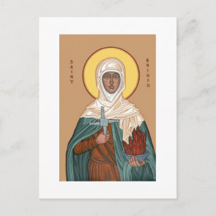 Carte Postale Sainte-Brigide avec feu Saint et Croix