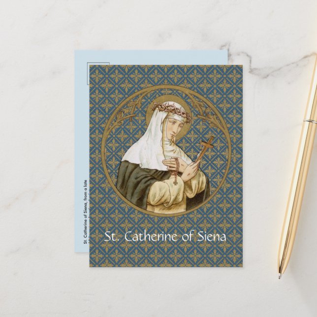 Carte postale Sainte-Catherine de Sienne (BK 19) (Devant/Arrière en situation)