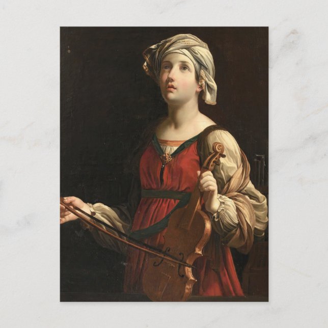 Carte Postale Sainte Cécile par Guido Reni (Devant)