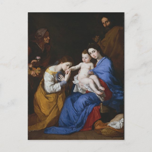 Carte Postale Sainte Famille avec Saints Anne et Catherine (Devant)