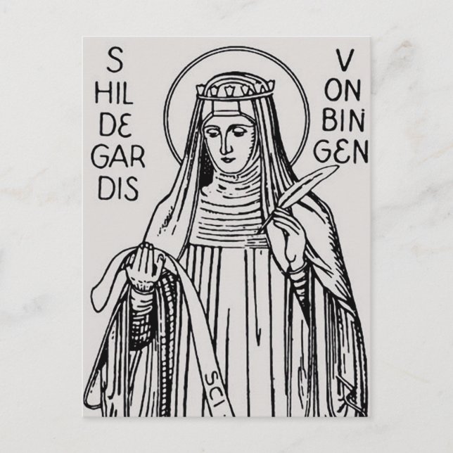 Carte Postale Sainte Hildegarde de Bingen abbesse bénédictine (Devant)