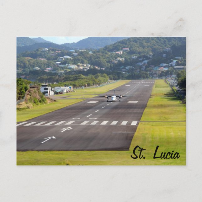 Carte Postale Sainte-Lucie Avion et Airstrip photo (Devant)