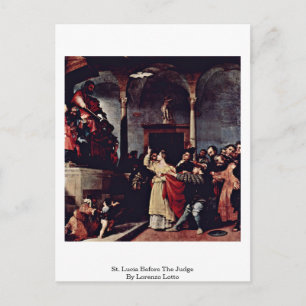 Carte Postale Sainte-Lucie Devant Le Juge Par Lorenzo Lotto