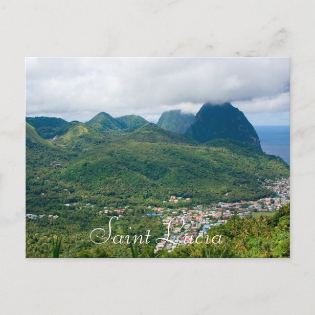 Carte Postale Sainte-Lucie, pitons de Soufrière (Devant)