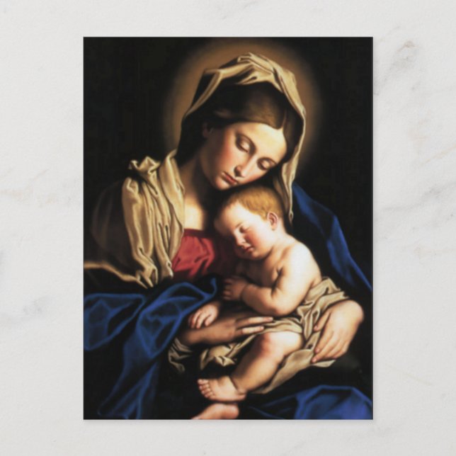 Carte Postale Sainte Vierge Marie et Enfant Jésus (Devant)