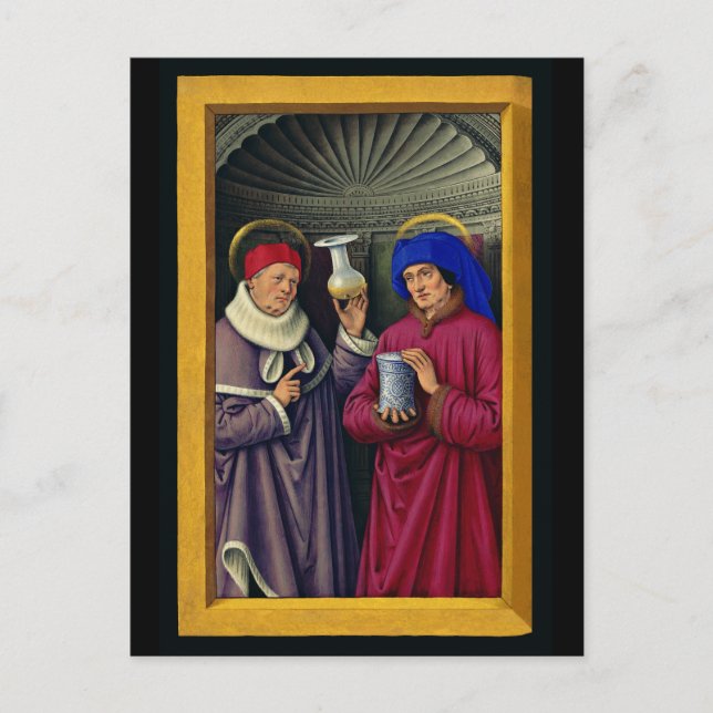 Carte Postale Saints Cosmas et Damian par Jean Bourdichon (Devant)