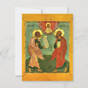 Carte Postale Saints Pierre et Paul Icône chrétienne orthodoxe