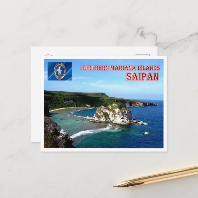 Carte Postale Saipan - Îles Mariannes du Nord - (Devant/Arrière en situation)