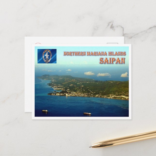 Carte Postale Saipan - Îles Mariannes du Nord - (Devant/Arrière en situation)