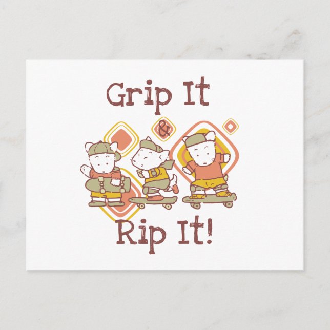 Carte Postale Saisissez-le et déchirez-le faisant de la planche (Devant)