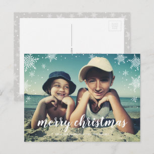 Carte Postale Saison des flocs de neige Noël Photo de vacances C