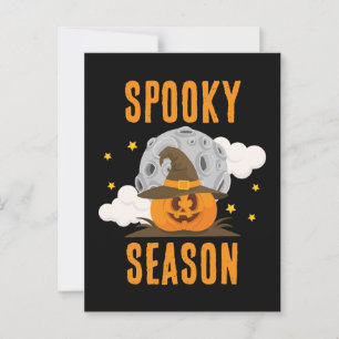 Carte Postale Saison éffrayante Mare Orange Citrouille Halloween